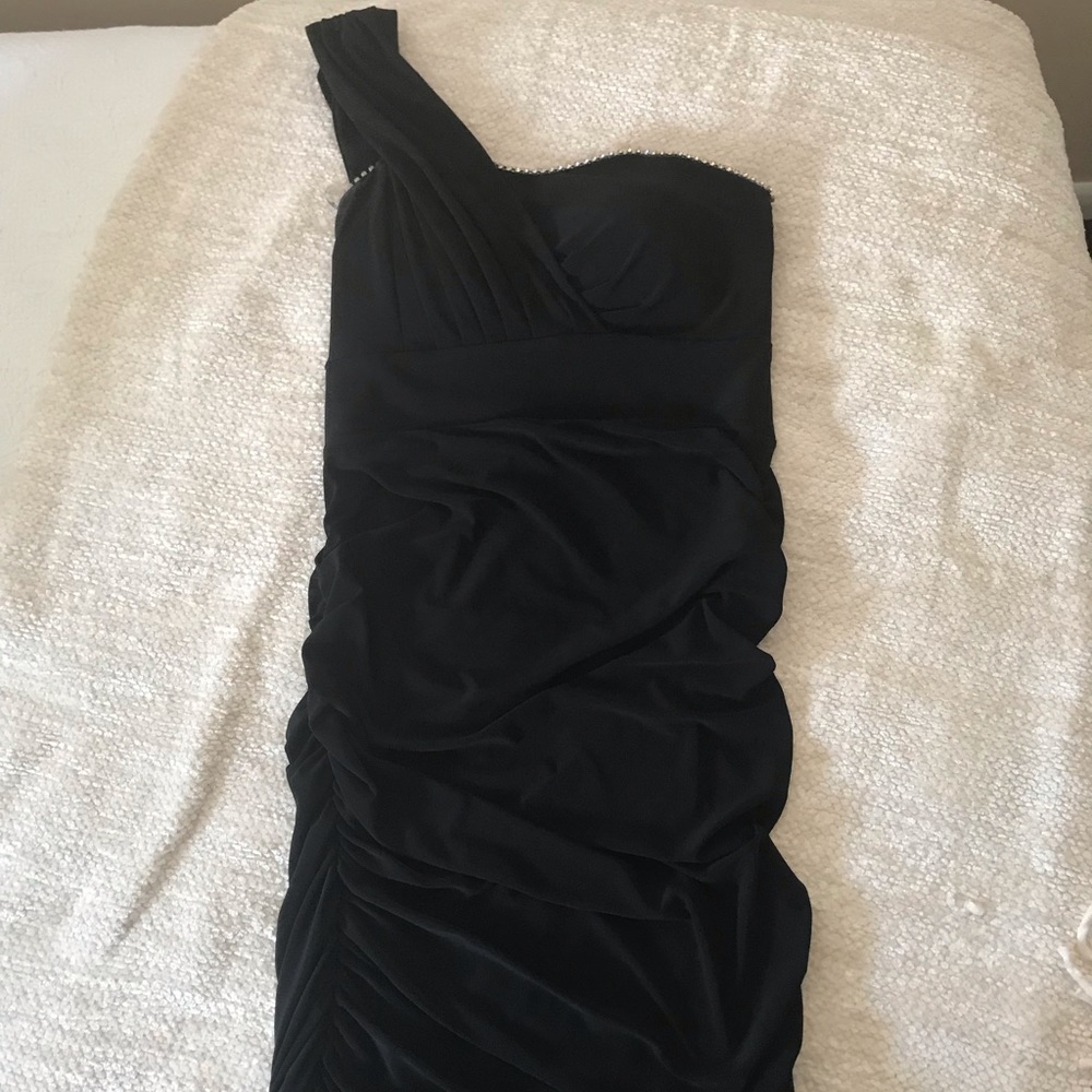 One shouldered black dress